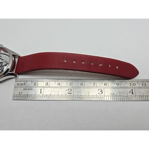 Burgi BUR189RD Womens Diamond Flower Dial Red Leather Quartz Watch New Battery main image 11